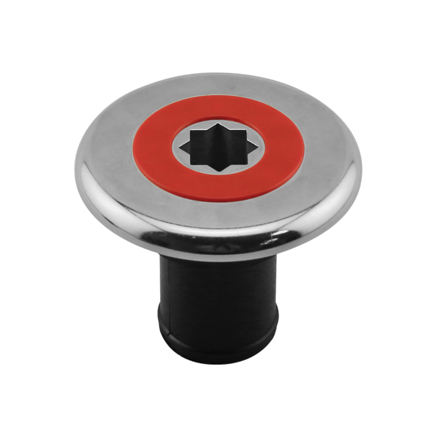 INOX Deck Filler Ø38mm with Red Cap for Fuel Black Base