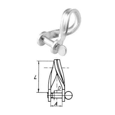 5-8mm Twisted Solid Stainless Steel Shackle