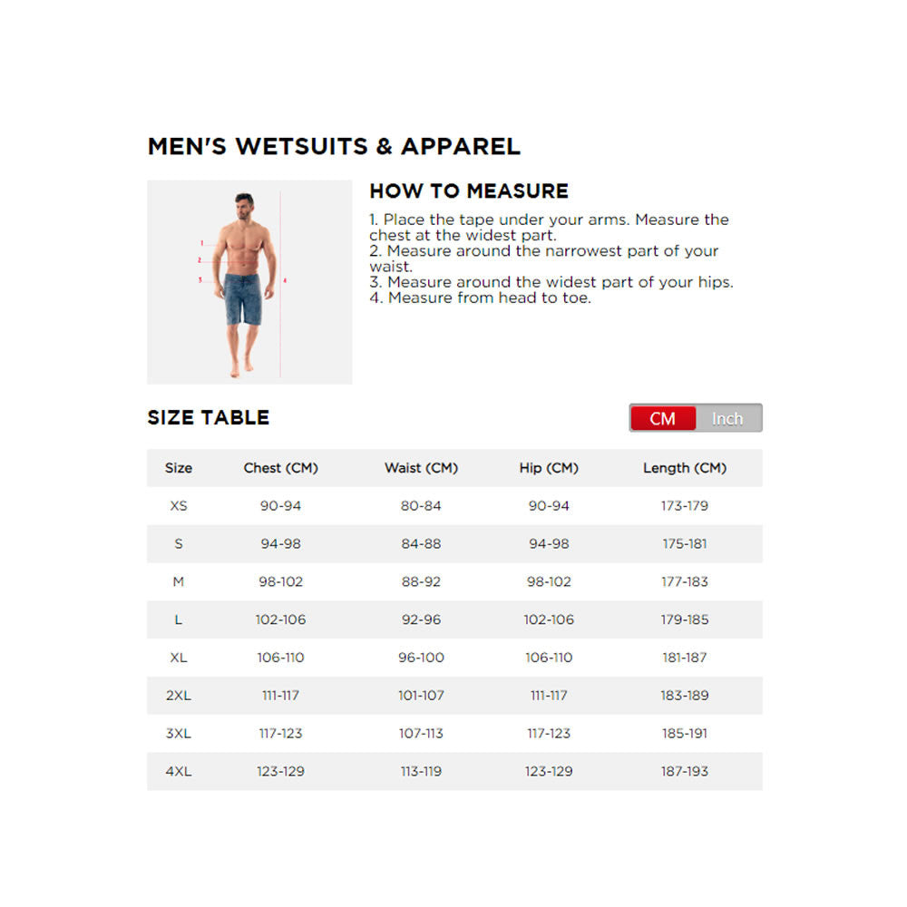 Men's Jobe 3/2mm Neoprene Wetsuit Perth Red