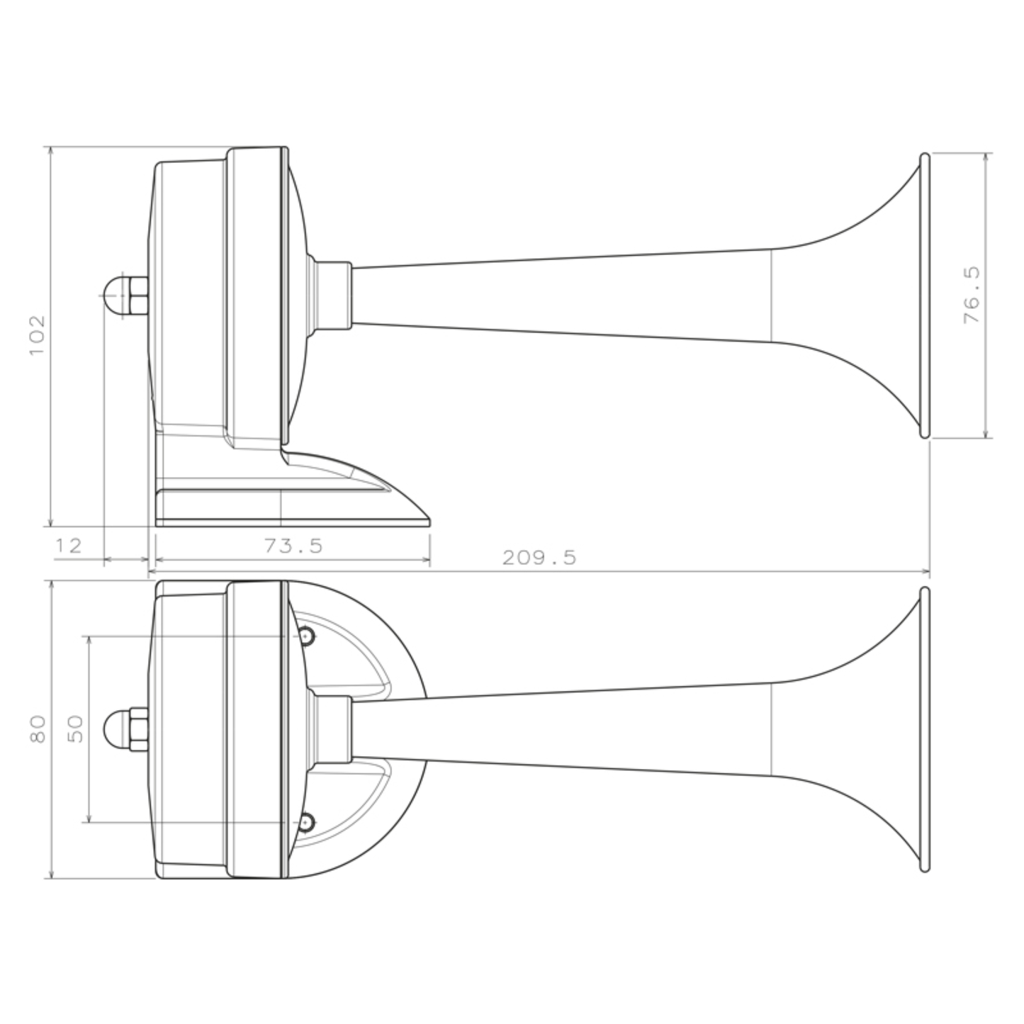 Nuova Rde Chrome Horn