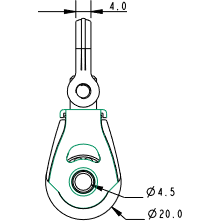 Allen Dynamic Single Block with Swivel A-2020SC 20mm
