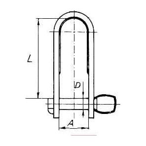 6mm Stainless Steel Long Dee Strip Key Pin Shackle