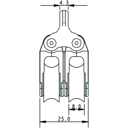 Allen Dynamic Double Block A-2022 20mm 2.5-6mm Rope