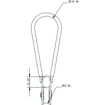 Allen Narrow Trapeze Ring with 25mm Block with Nylon Ring