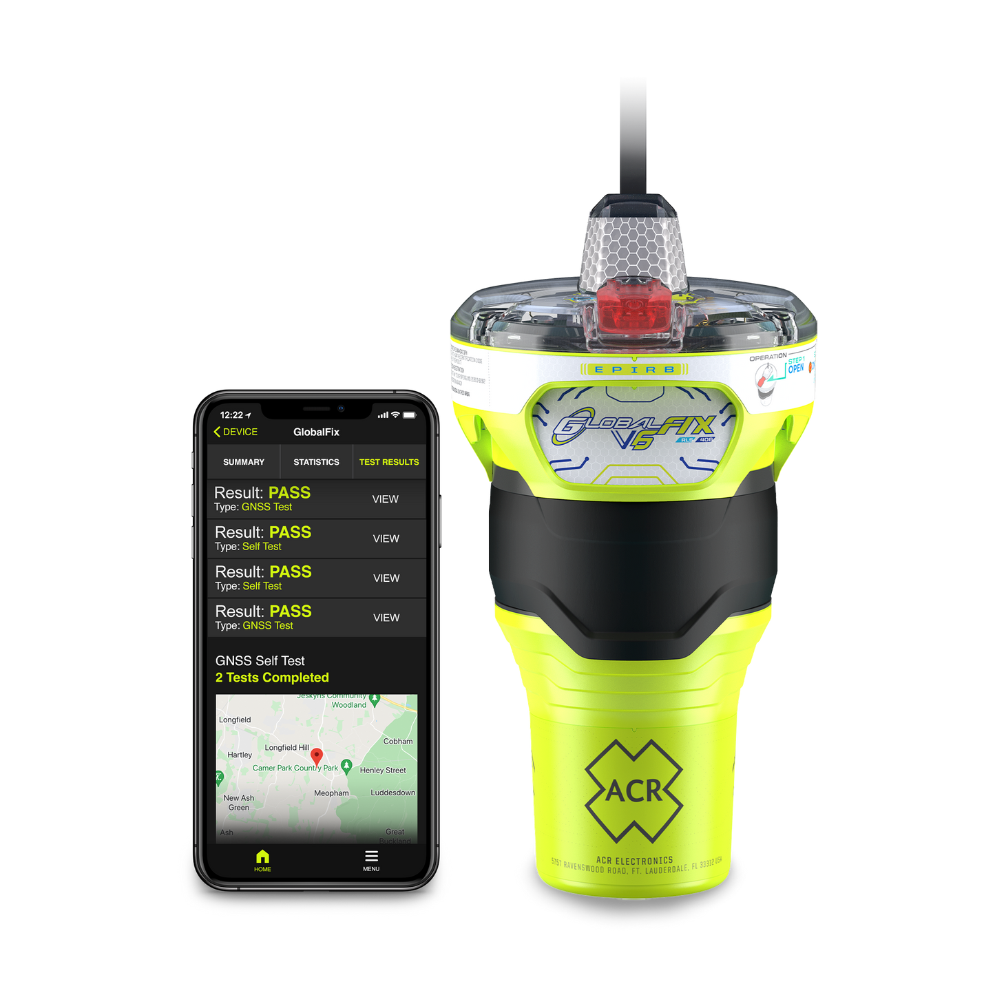 ACR GlobalFix V6 EPIRB Return Link Service and Mobile App Float Free