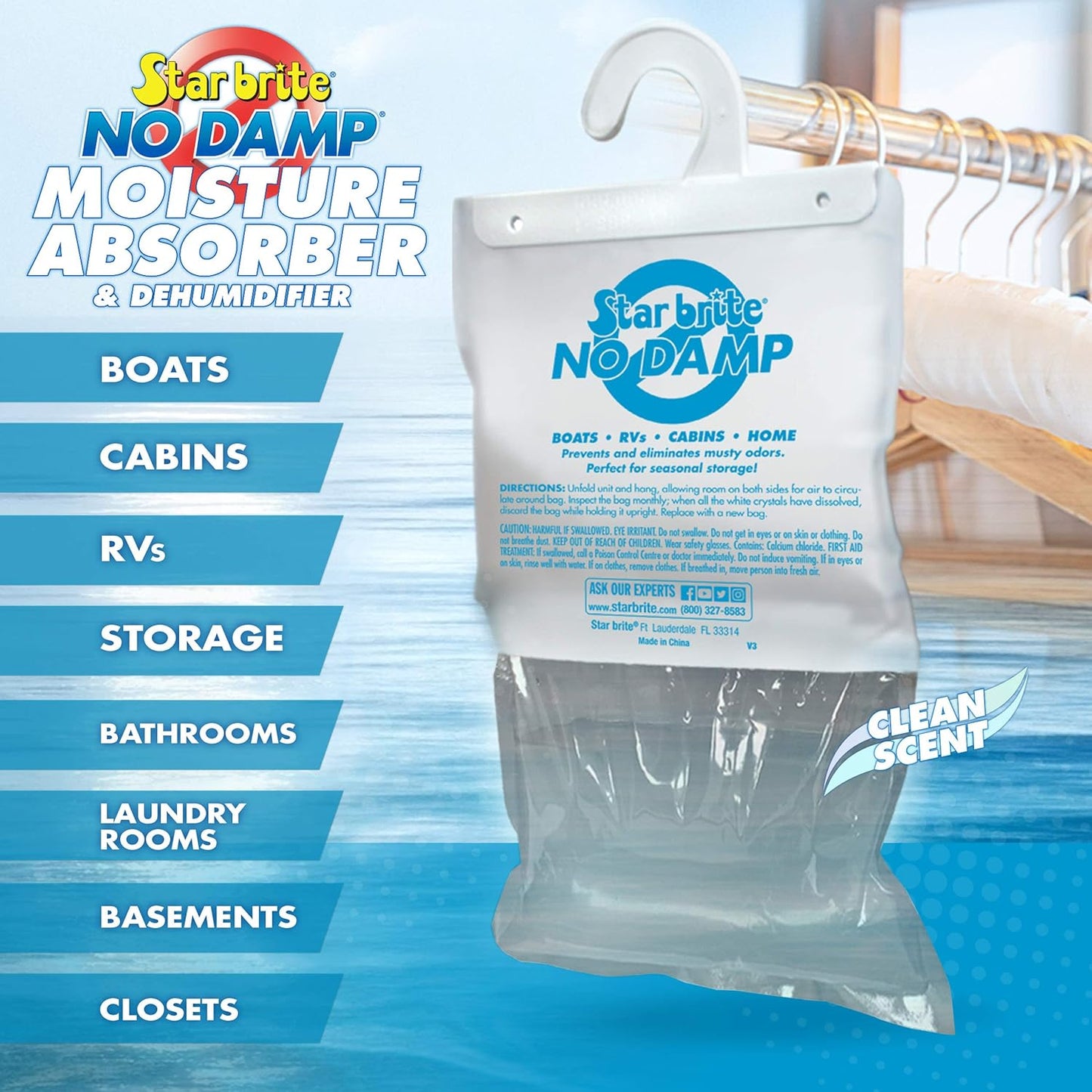 No Damp Hanging Moisture Absorber Dehumidifier 454g