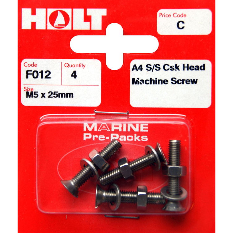 Holt Csk Head Screws Stainless Steel M5/25mm - F012
