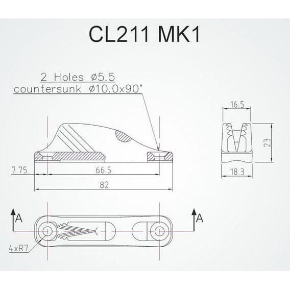 CLAMCLEAT CL211 MK1 AN Racing Junior Mk1 Hard Anodized