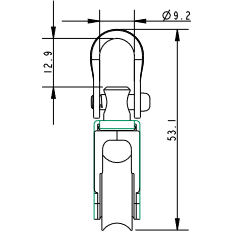 Allen Dynamic Single Block with Swivel A-2020SC 20mm