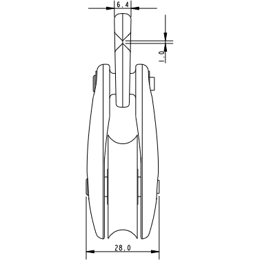 Laser Mainsheet Block/Clip Includes Inglefield Clip to Attach Travellor Block
