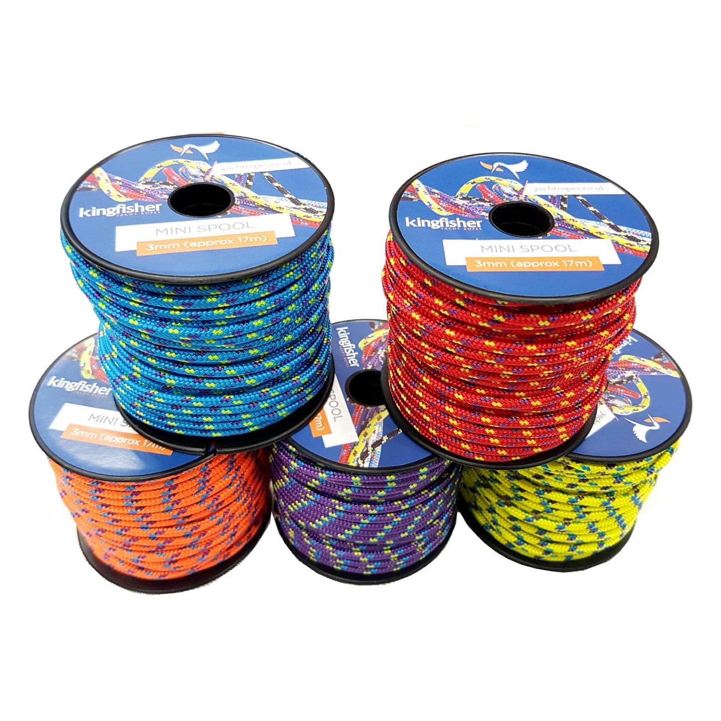 Kingfisher Yacht Ropes 2mm x 25m Approx Mini Spool assorted colours 1 reel only