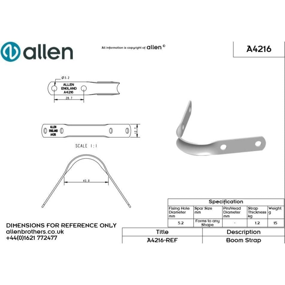 Marine Allen SS Kicker Mast Plate