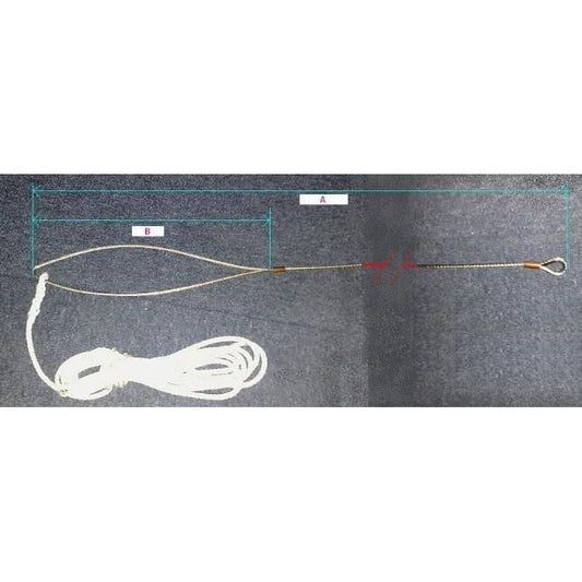 Solo Wire Main Halyard spliced to 3 strand rope and 5mm captive pin shackle.