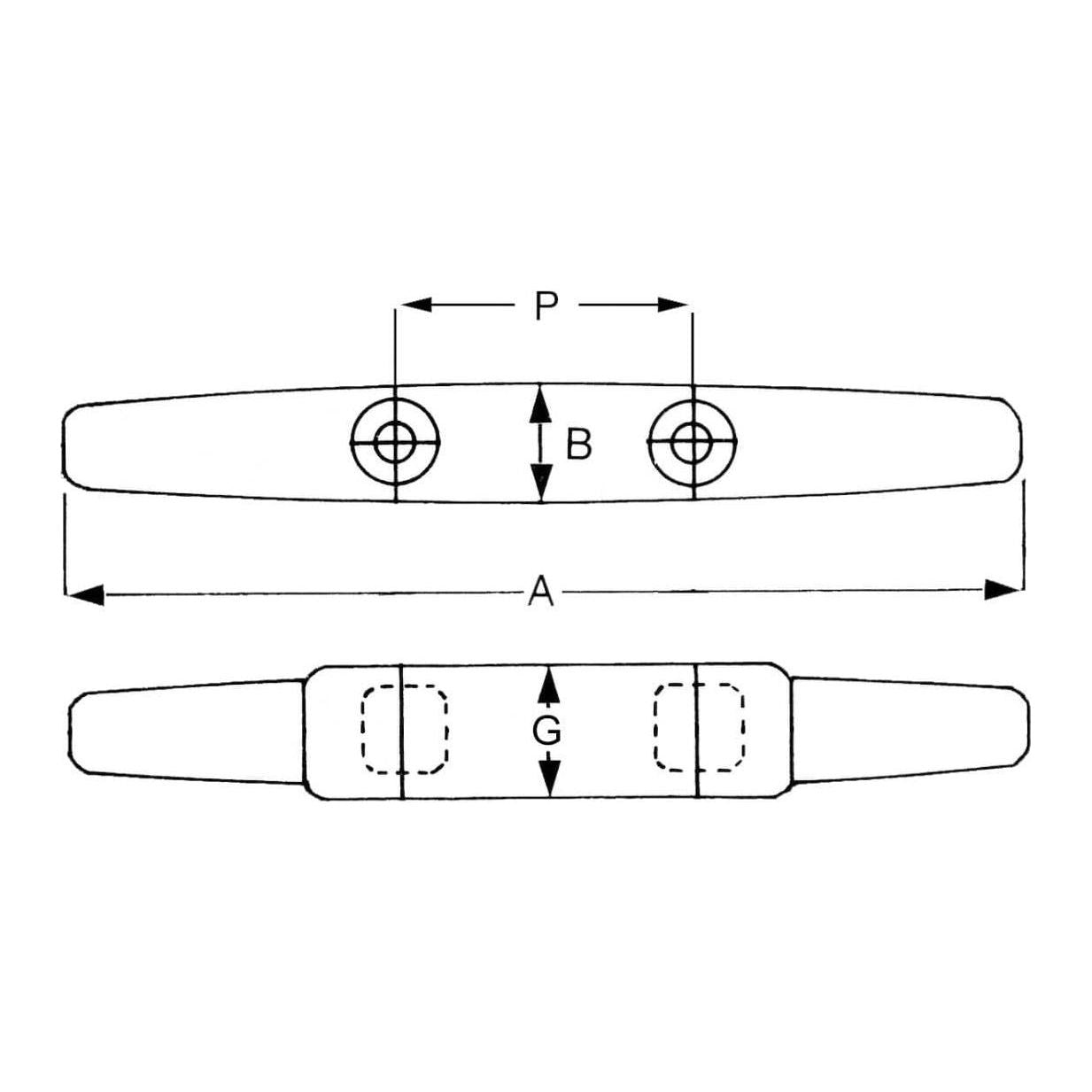 SS Mooring Cleat 200mm Flat (ED-101434)