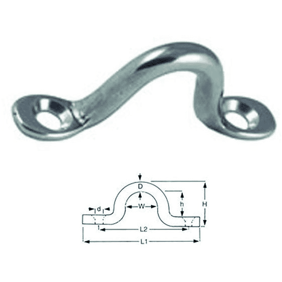 Stainless Steel Lacing Deck Eye Forged Round Body