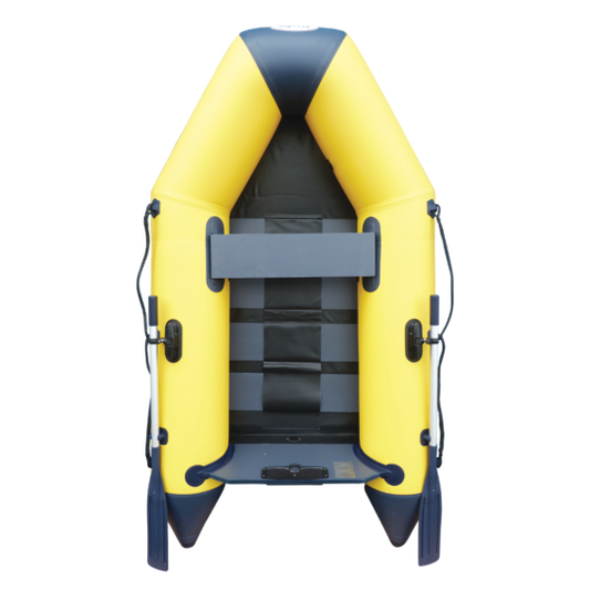 2.50m Yellow WavEco Ultra inflatable boat with a solid transom & slatted Floor CLEARANCE