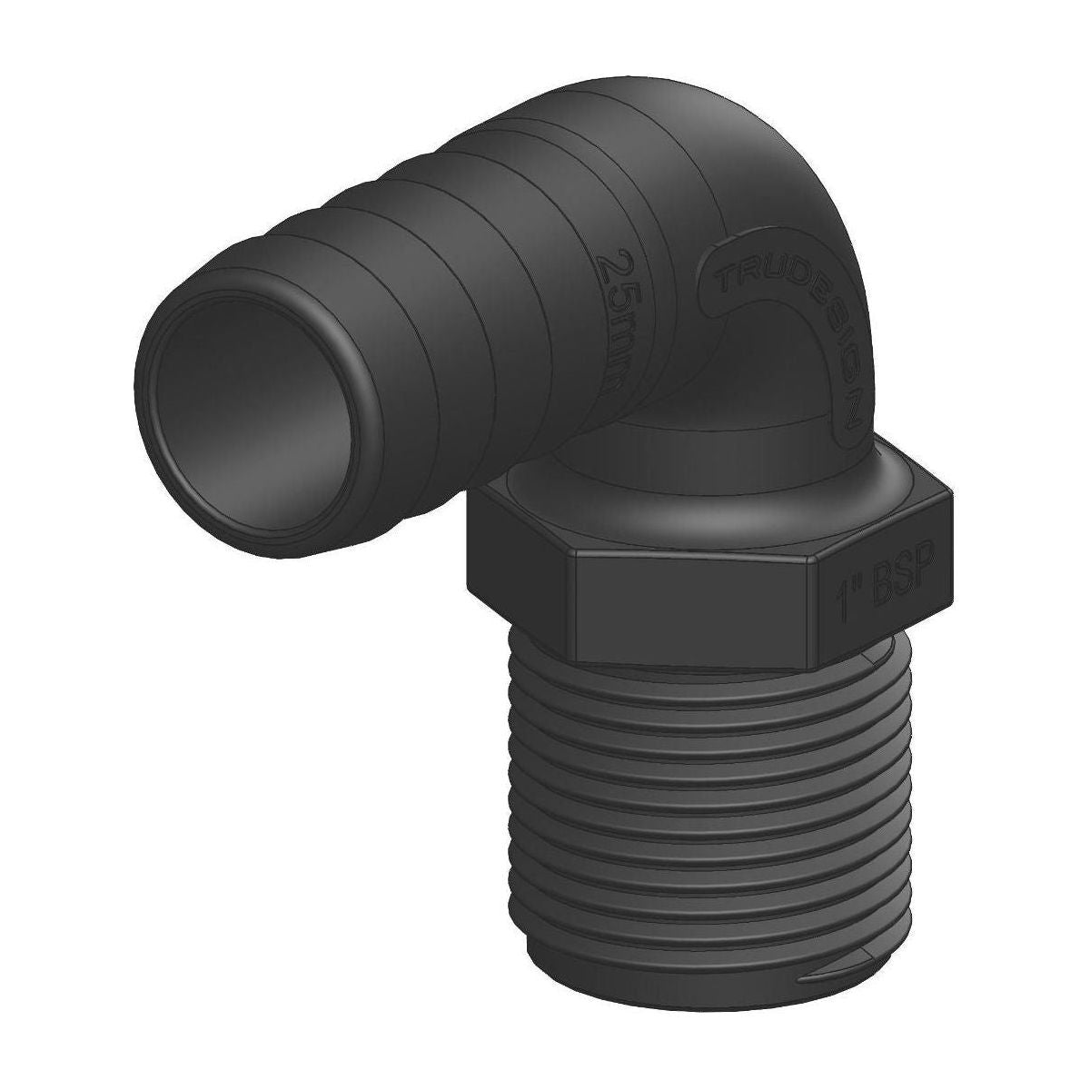 Trudesign Male Hose Connector with 90 Degree Bend 3/4"