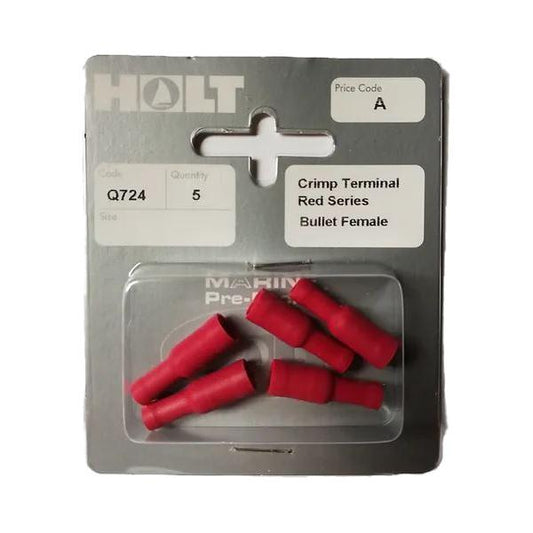 Holt Q724 female bullet crimp terminal, made from high-quality materials for marine electrical applications.