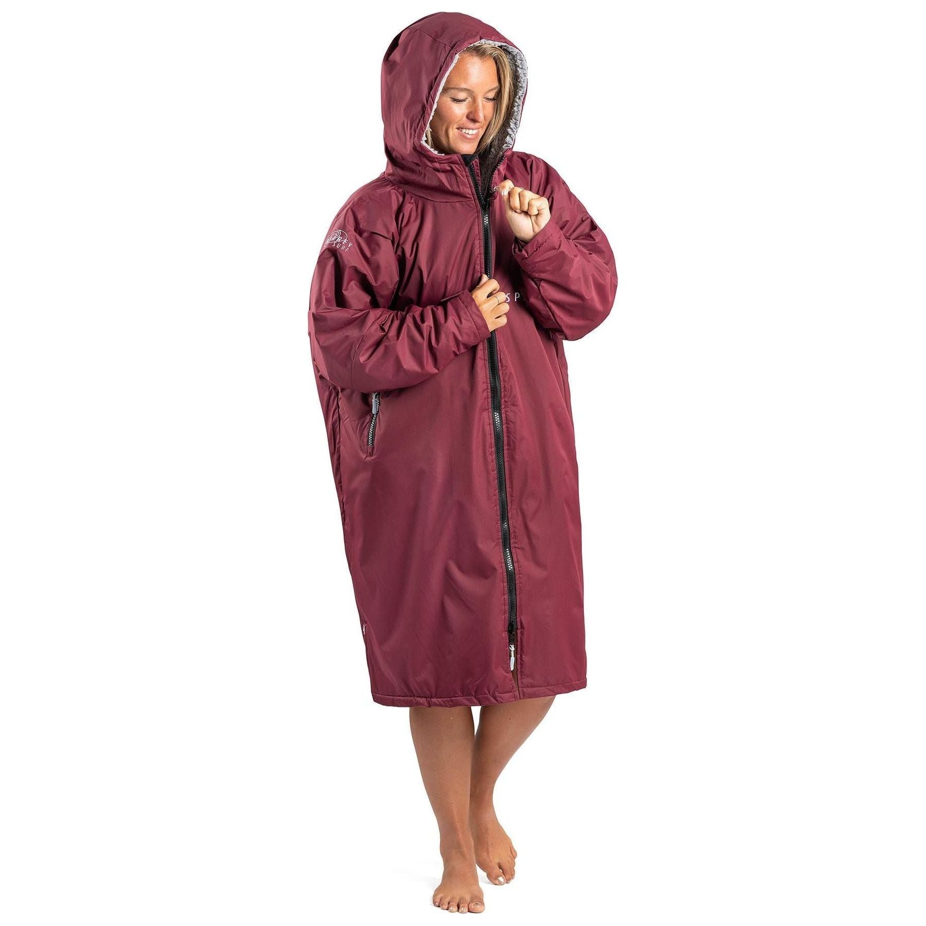 Unisex Hooded Osprey Changing Robe Waterproof & Windproof Maroon