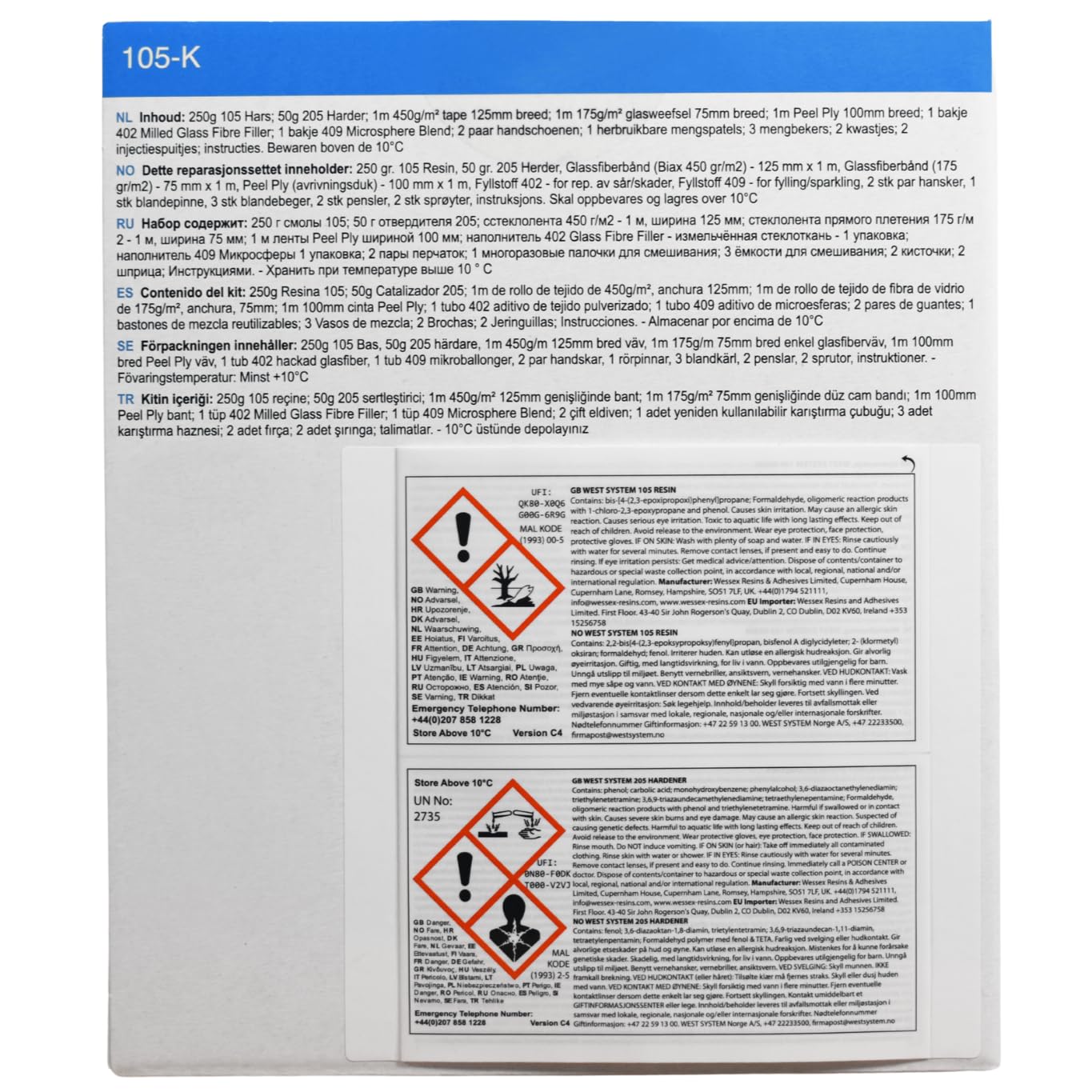 West System 105-K Glass Fibre Boat Repair Kit