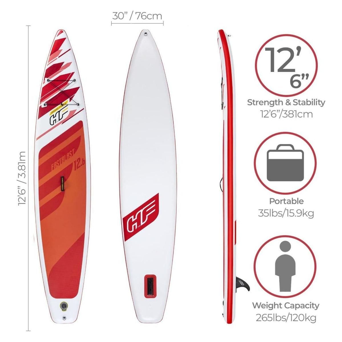 12ft 6" HydroForce Paddle Board Fastblast Tech SUP Set