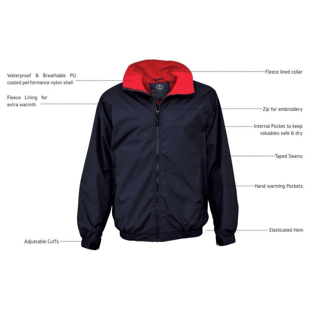 Maindeck Crew Jacket Navy with Red - Size S