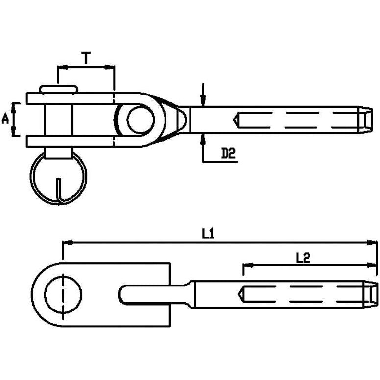 Blue Wave Swage Toggle 6mm