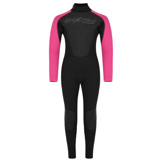Typhoon Swarm3 Youth One Piece Wetsuit Black Pink