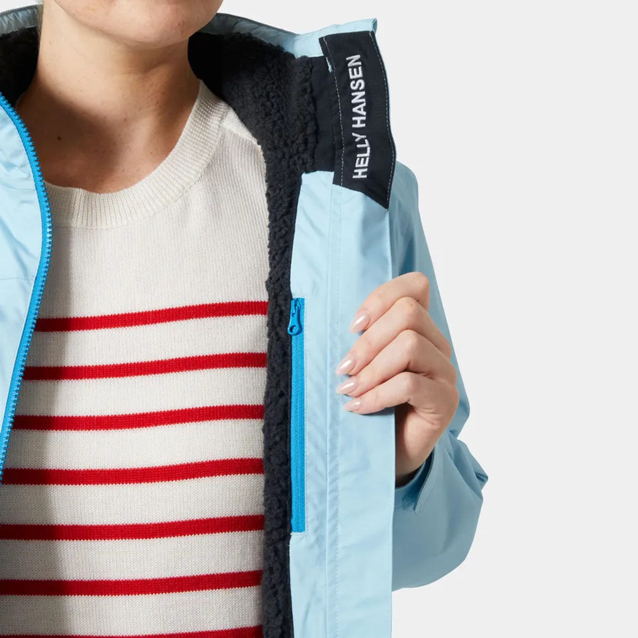 Helly Hansen Women's Crew Hooded Pile Jacket Light Cyan