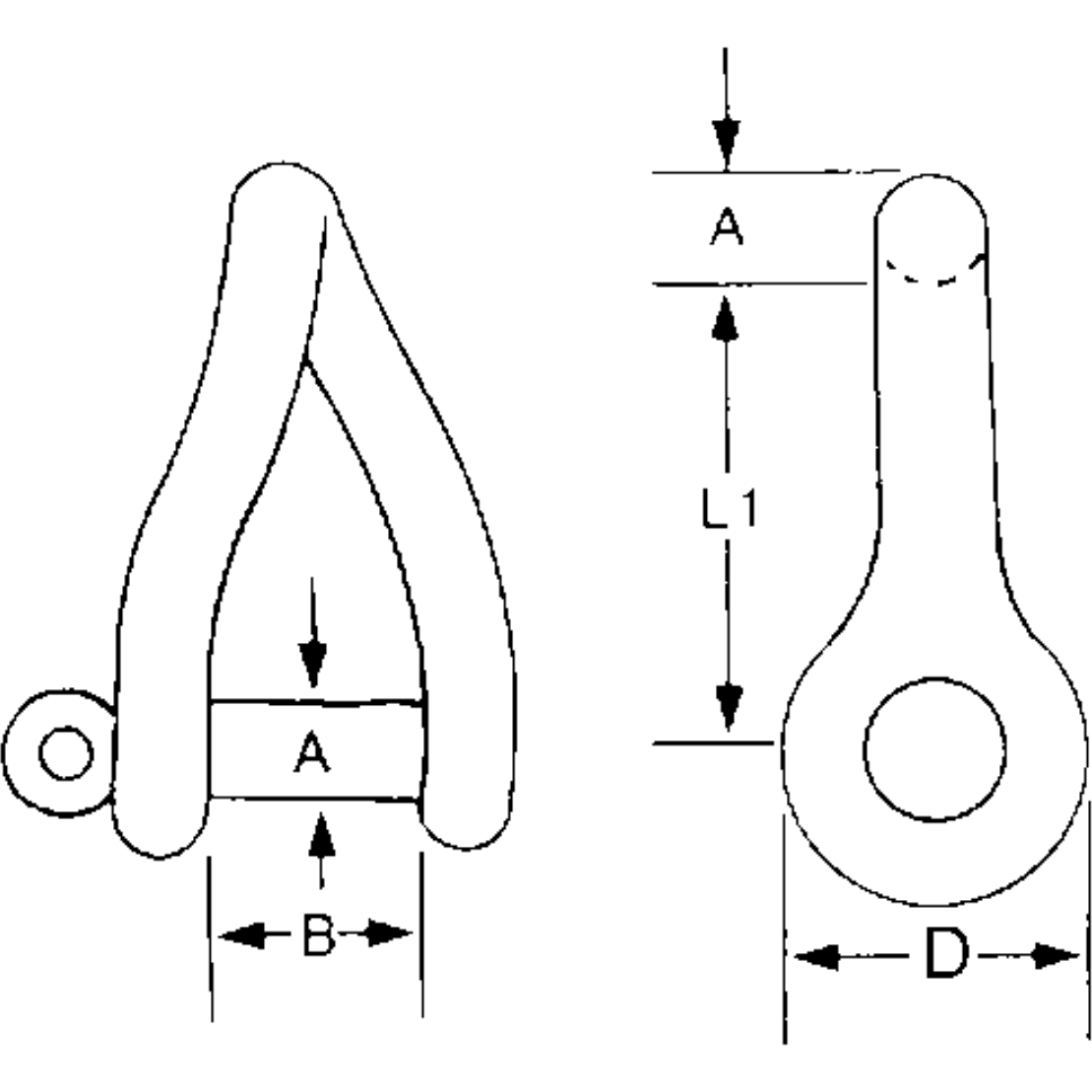 5-8mm Twisted Stainless Steel Shackle (ED-624105)