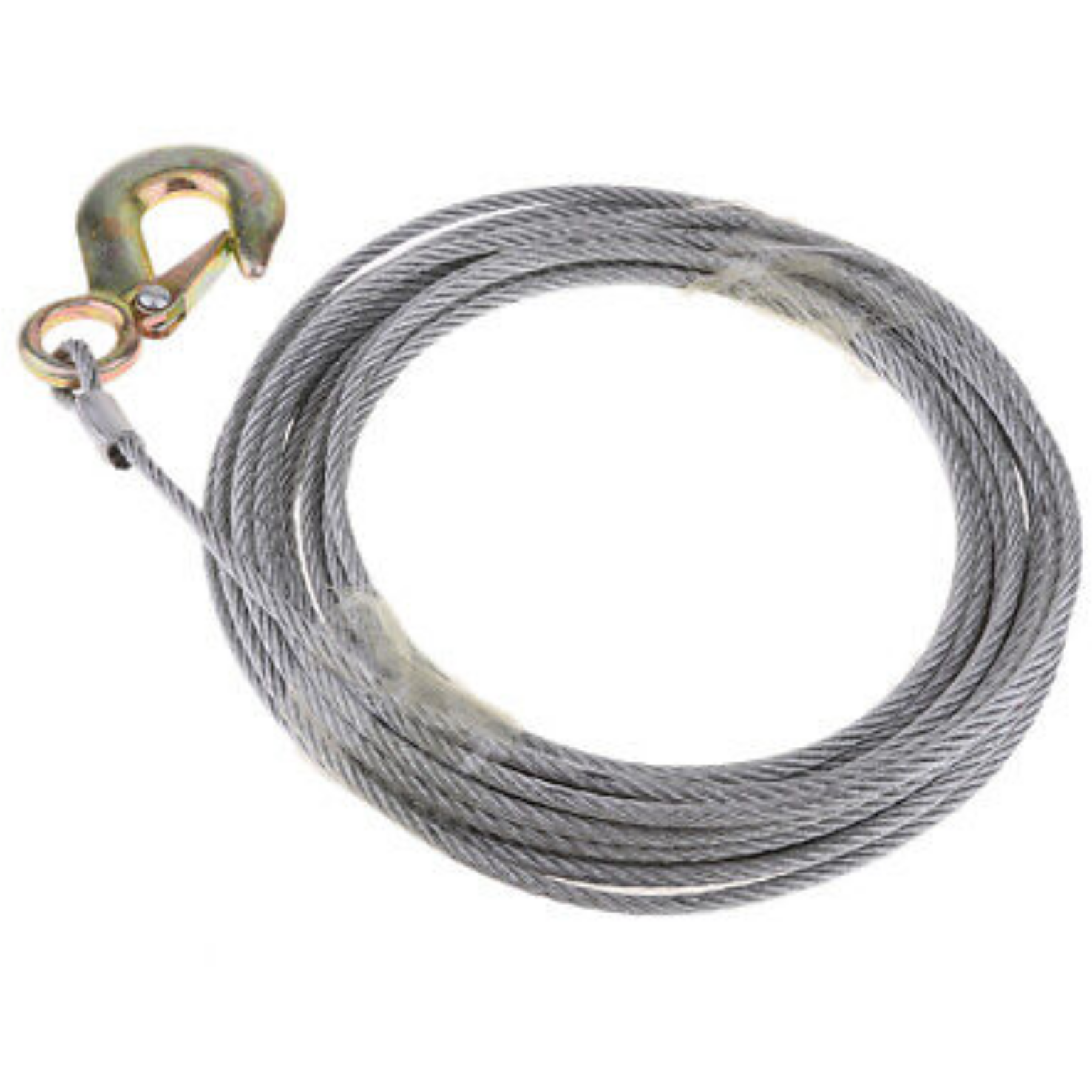 Boat Trailer Winch Wire with Galvanized Heavy Duty Hook 5mm Diameter 10m