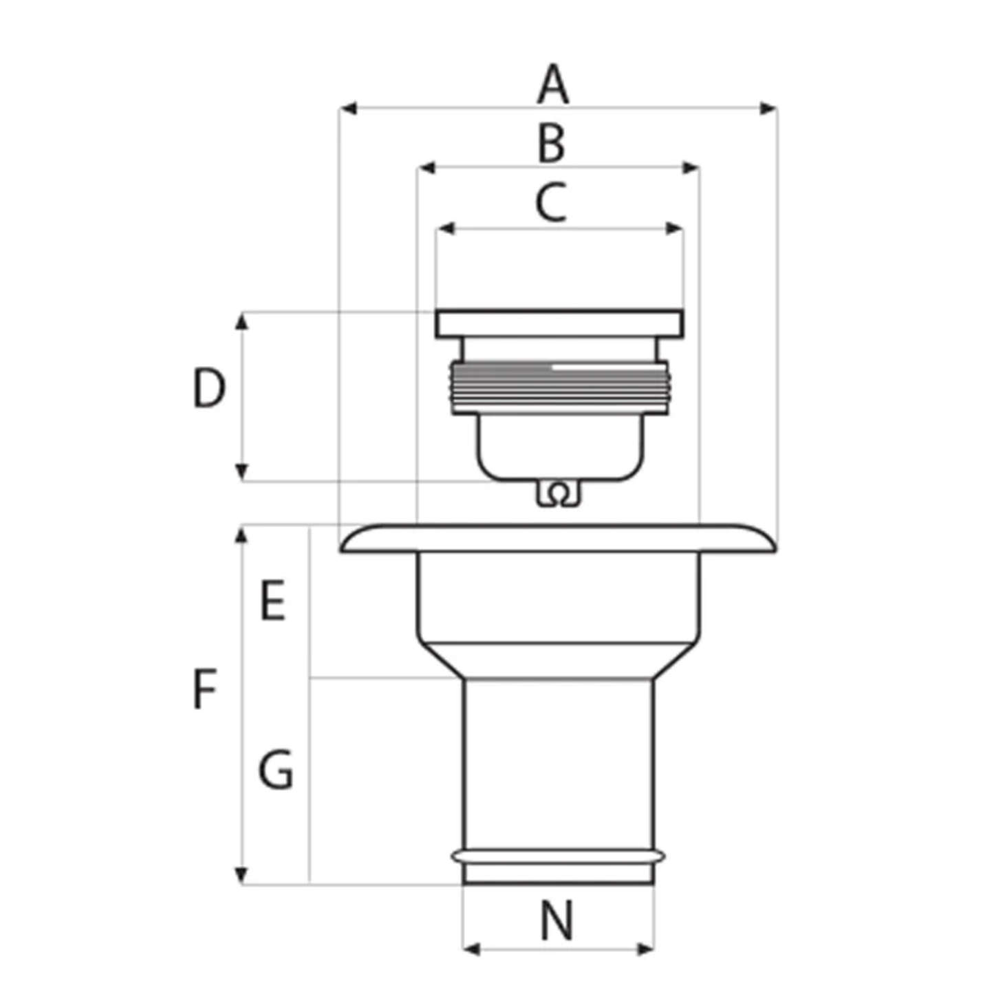 Nuova Rade Fuel Plastic Filler White 38mm
