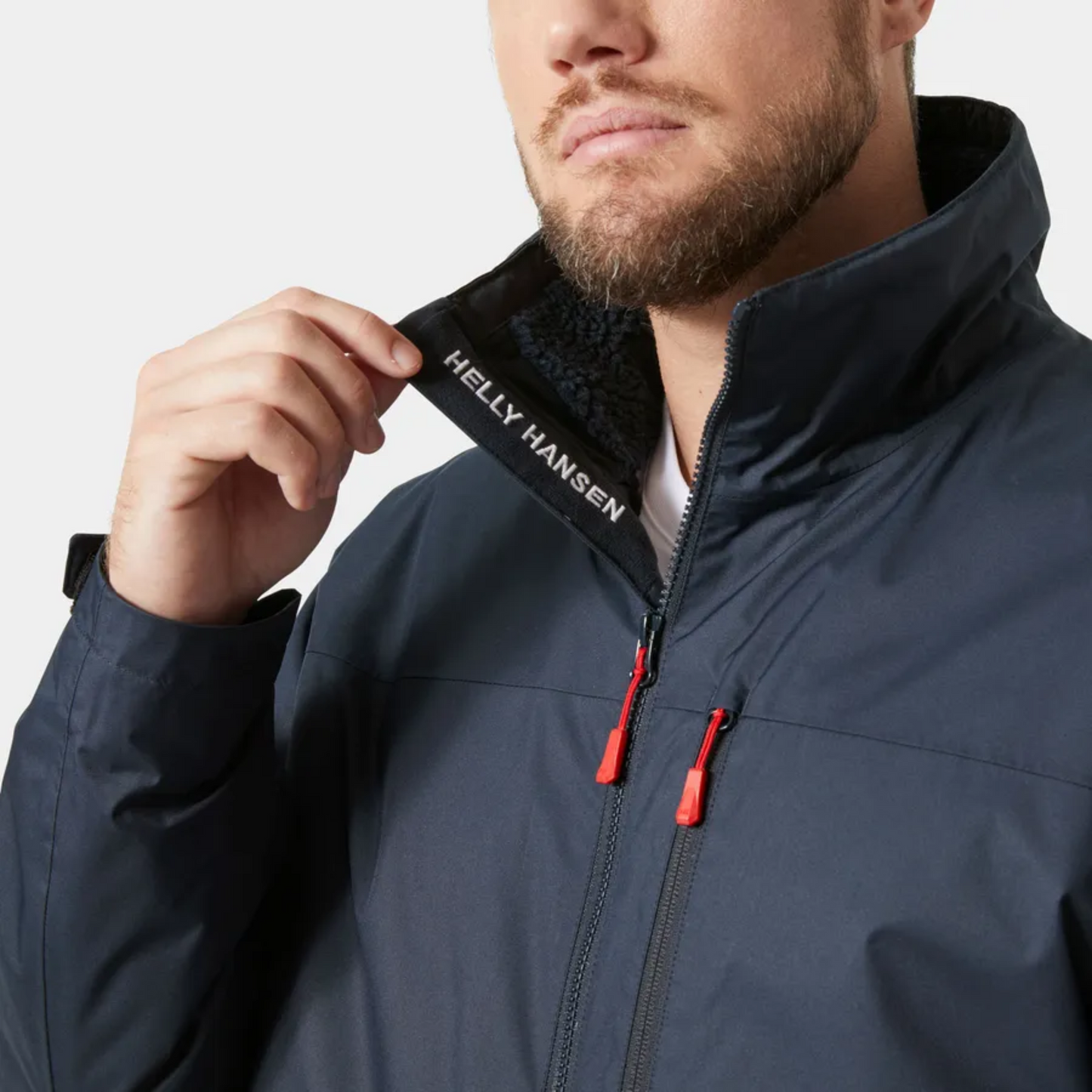Helly Hansen Crew Hooded Pile Jacket Navy