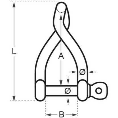 Wichard Twisted Stainless Captive Pin Shackles 6mm (WD-1423)