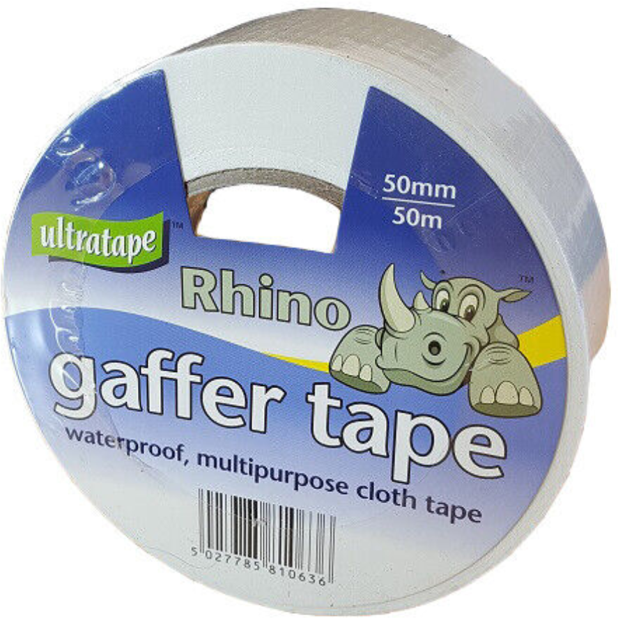 Rhino Gaffer Cloth Tape by Ultratape 50mm x 50m Waterproof Mutipurpose