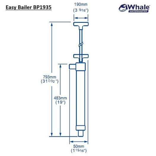 Whale Easy Bailer 35 Stirrup Pump with 1m Hose Bilge Pump Water