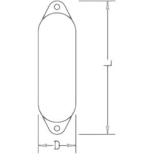 Standard Fender White 13 x 45cm Anchor Marine