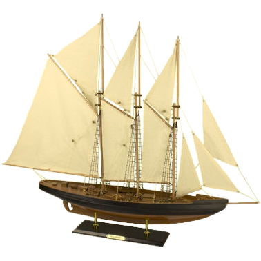 Atlantic Model Display Yacht 80cm Wooden Assembled Holder of the Longest-Standing Speed Record