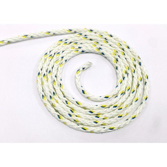 8 Plait Pre-Stretched Polyester Rope White 4mm or 5mm