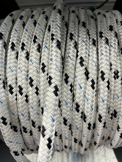 Kingfisher Braid on Braid Polyester Rope Black Fleck 8mm