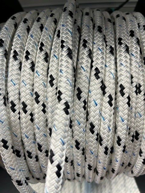 Kingfisher Braid on Braid Polyester Rope Black Fleck 8mm