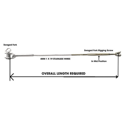 Yacht Guard Rail with Swaged Fork and Swaged Rigging Screw 4m