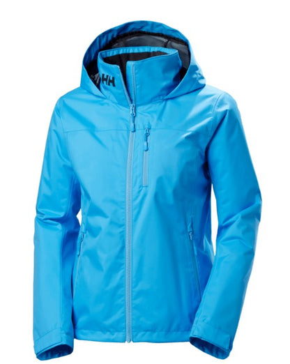 Helly Hansen Womens Crew Hooded Mid Layer Cyan