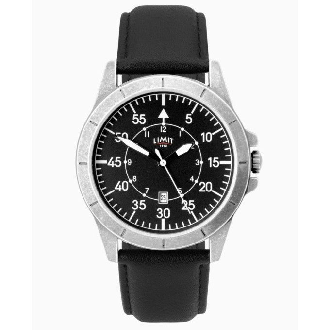 Limit Aviator Watch Silver/Black Nauticalia