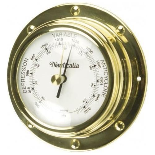 Barometer (Rivet-style) Brass 10cm Bulkhead Mounted