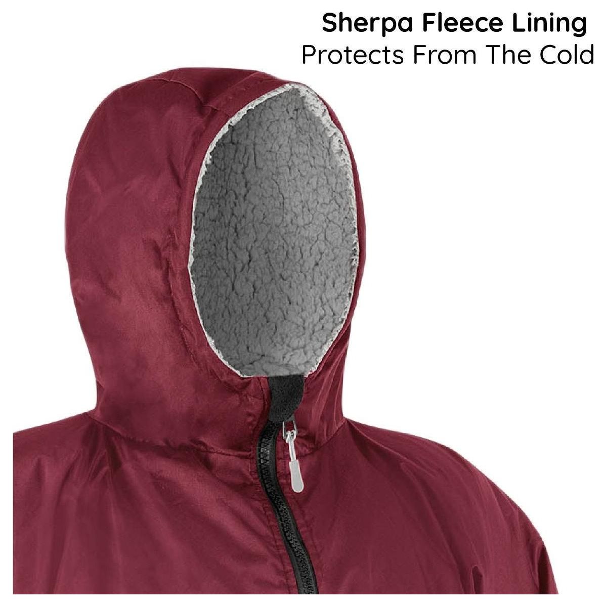 Unisex Hooded Osprey Changing Robe Waterproof & Windproof Maroon