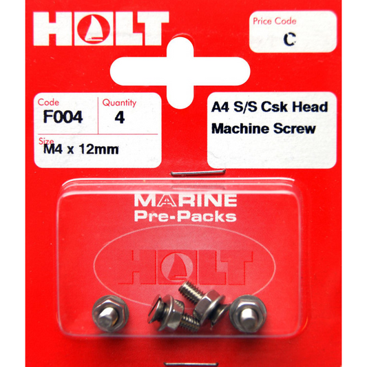 Holt Csk Head Screws Stainless Steel M4/12mm - F004