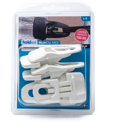 AG Midi Holdon Fabric Clip 4-Pack White Instant Eyelet