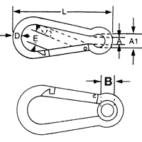 Carbine Hook 316 Stainless Steel Carbina Hooks