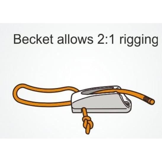 Clamcleat CL211 MK2 AN/S2 with Becket Hard Anodozed  3- 6mm Rope